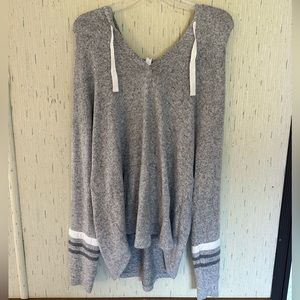 Market & Spruce Grey Brushed Knit Hoodie Women’s XL